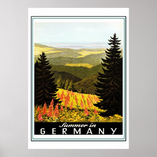 Vintages Reiseplaner für Deutschland Poster (Vorne)