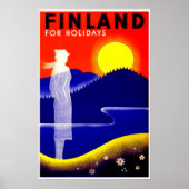 Vintages Reiseplaner für Finnland Poster (Vorne)