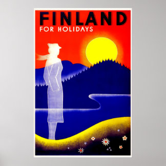 Vintages Reiseplaner für Finnland Poster