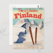 Vintages Reiseplaner für Finnland Postkarte (Vorne/Hinten)