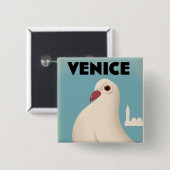 Vintages Reiseposter Mouse Pad Bever in Venedig Button (Vorne & Hinten)