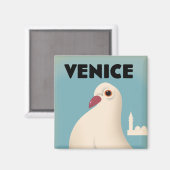 Vintages Reiseposter Mouse Pad Bever in Venedig Magnet (Vorderseite/Rückseite)