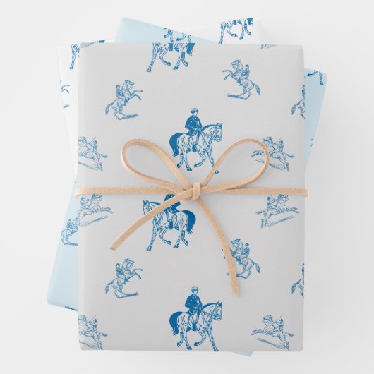 Vintages Reitmuster Geschenkpapier Set (Beispiel)