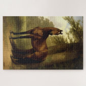 Vintages Reittier Brown Hunter Horse Painting Puzzle (Horizontal)