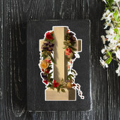 Vintages religiöses Blumenkreuz Jesus Ostern Aufkleber