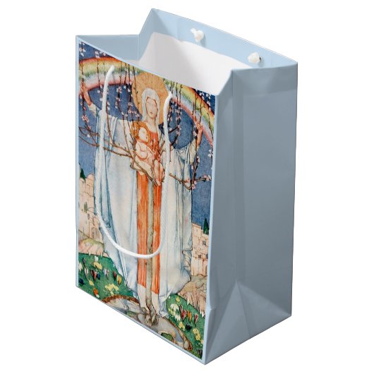 Vintages religiöses Ostern Mittlere Geschenktüte (Vorderseite Schrägansicht)