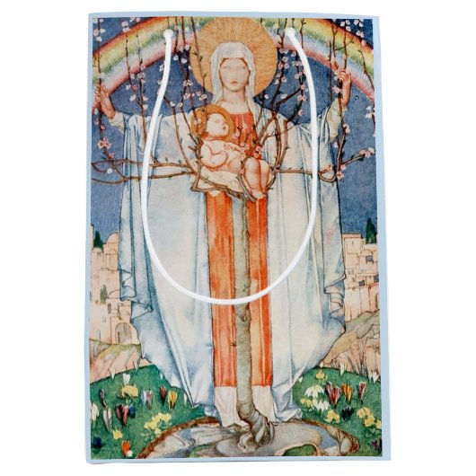 Vintages religiöses Ostern Mittlere Geschenktüte (Vorderseite)