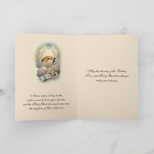 Vintages religiöses Sacrament Taufe Baby Karte (Innenseite)