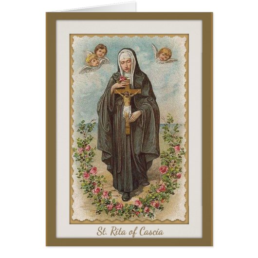 Vintages religiöses St. Rita von Cascia Gebet (Vorne)