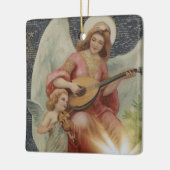 Vintages religiöses Weihnachtsgeschenk mit Wünsche Keramikornament (Links)
