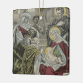 Vintages religiöses Weihnachtsgeschenk mit Wünsche Keramikornament (Links)