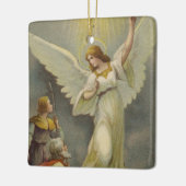 Vintages religiöses Weihnachtsgeschenk mit Wünsche Keramikornament (Links)
