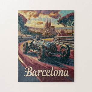 Vintages Rennauto in Barcelona Puzzle