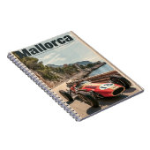 Vintages Rennauto in Mallorca Notizblock (Rechte Seite)