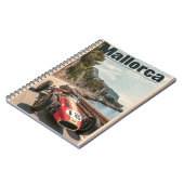 Vintages Rennauto in Mallorca Notizblock (Linke Seite)