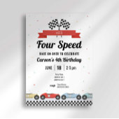 Vintages Rennauto Need 4 Speed Geburtstag Einladun Einladung