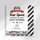 Vintages Rennauto Need 4 Speed Geburtstag Einladun Einladung