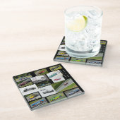 Vintages Rennen Glasuntersetzer (Schrägansicht)