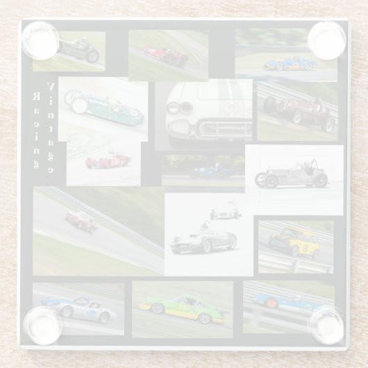 Vintages Rennen Glasuntersetzer (Rückseite)