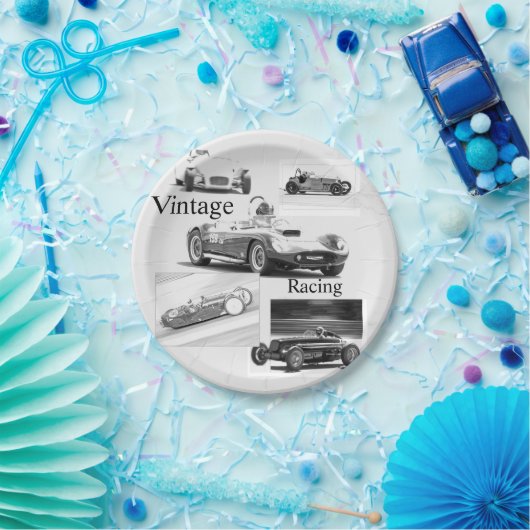 Vintages Rennen Pappteller (Party)