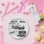 Vintages Rennen Pappteller (Party)