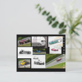 Vintages Rennen Postkarte (Stehend Vorderseite)