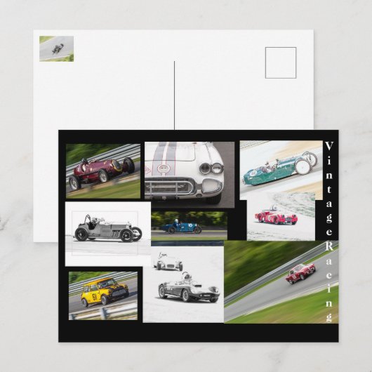 Vintages Rennen Postkarte (Vorne/Hinten)