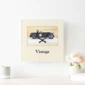 Vintages Rennen Quadratische Wanduhr (Zuhause)