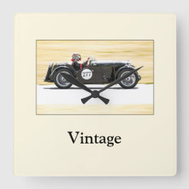 Vintages Rennen Quadratische Wanduhr