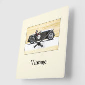 Vintages Rennen Quadratische Wanduhr (Winkel)