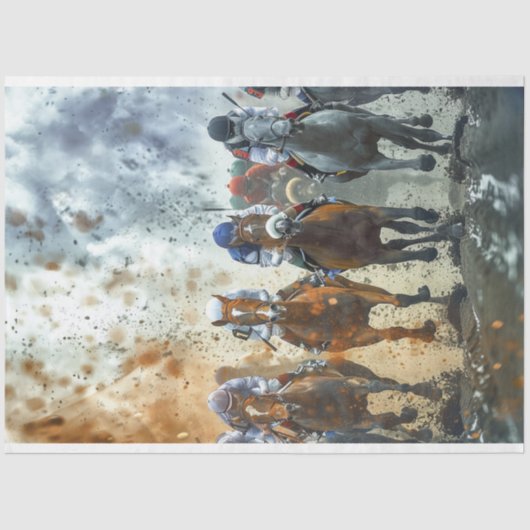 Vintages Rennen Seidenpapier (Vorderseite)