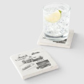 Vintages Rennen Steinuntersetzer (Seitenansicht)