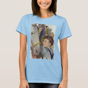 Vintages Rennpferd, Blue Ribbon Sieger mit einem J T-Shirt