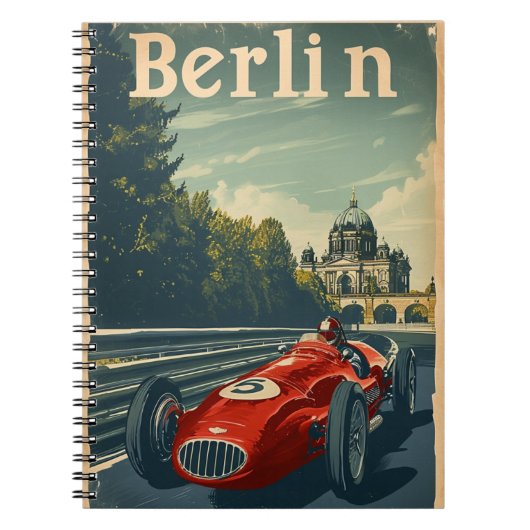 Vintages Rennwagen in Berlin Notizblock (Vorderseite)