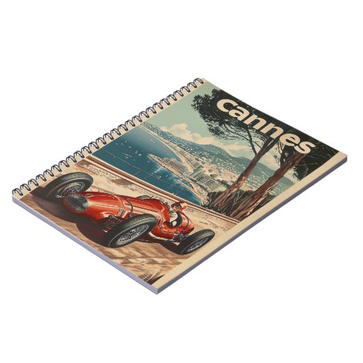 Vintages Rennwagen in Cannes Notizblock (Linke Seite)