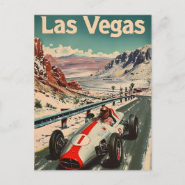 Vintages Rennwagen in Las Vegas Postkarte