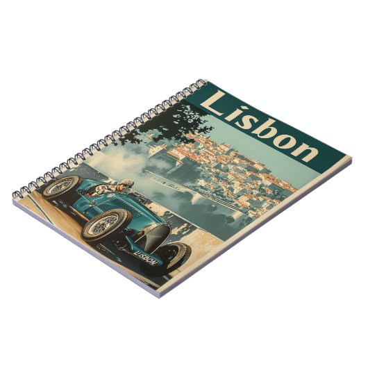 Vintages Rennwagen in Lissabon Notizblock (Linke Seite)