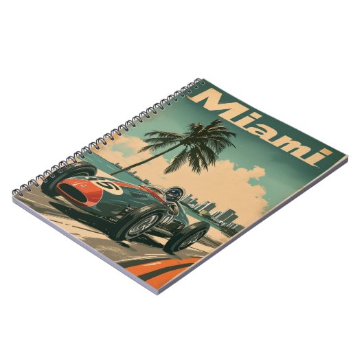 Vintages Rennwagen in Miami Notizblock (Linke Seite)