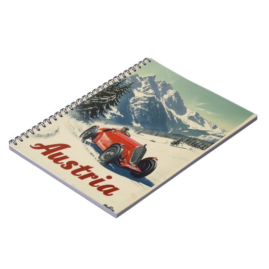 Vintages Rennwagen in Österreich Notizblock (Linke Seite)