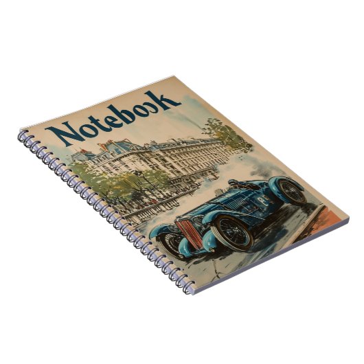 Vintages Rennwagen in Paris Notizblock (Rechte Seite)