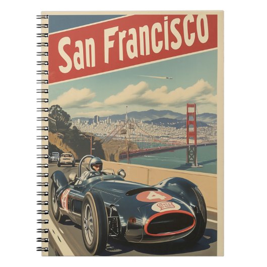 Vintages Rennwagen in San Francisco Notizblock (Vorderseite)