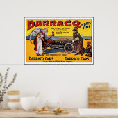 Vintages Rennwagen-Poster: Darracq Autoverwerbung Poster (Küche)