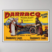 Vintages Rennwagen-Poster: Darracq Autoverwerbung Poster (Vorne)