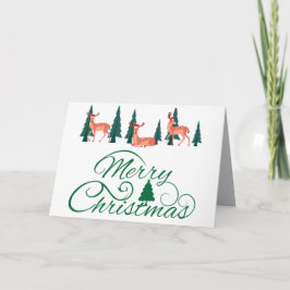 Vintages Rentier mit Weihnachtsmannmützen-Urlaubsk Einladung