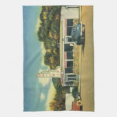 Vintages Restaurant, 50er in Diner und Autos Geschirrtuch (Vertikal)