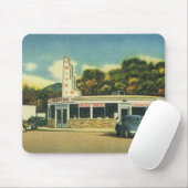 Vintages Restaurant, 50er in Diner und Autos Mousepad (Mit Mouse)