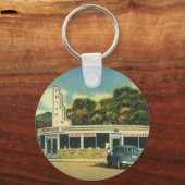 Vintages Restaurant, 50er in Diner und Autos Schlüsselanhänger (Vorderseite)