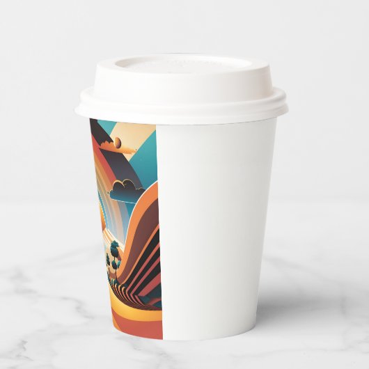 Vintages Restaurant mit individueller Einrichtung Pappbecher (Links)