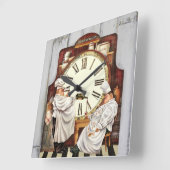 Vintages Restaurant Quadratische Wanduhr (Winkel)