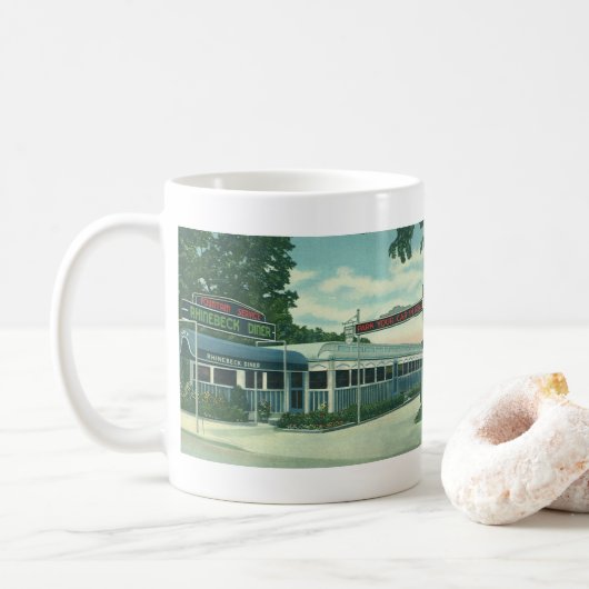 Vintages Restaurant, Retro Rhinebeck Roadside Dine Kaffeetasse (Mit Donut)
